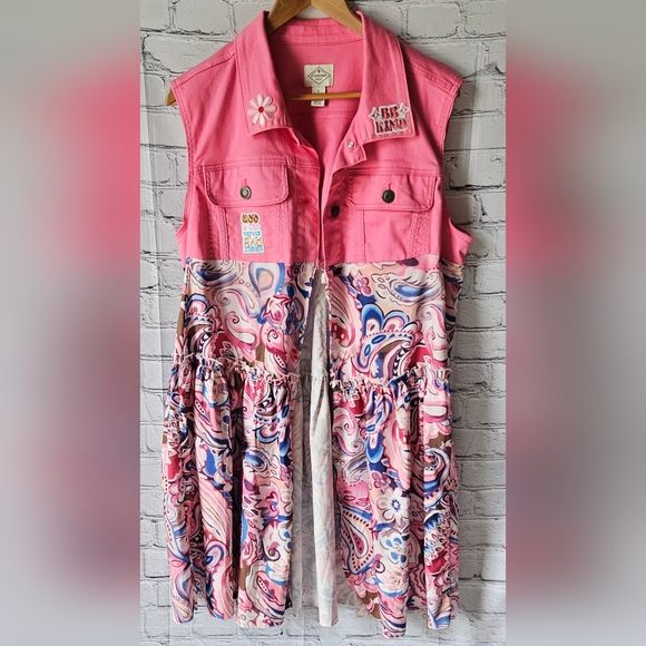 Upcycled Jackets & Blazers - UPCYCLED Sleeveless Duster Sz L